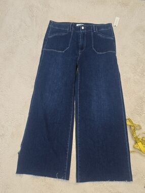 PAIGE Dark Blue Wide-Leg Women's Jeans